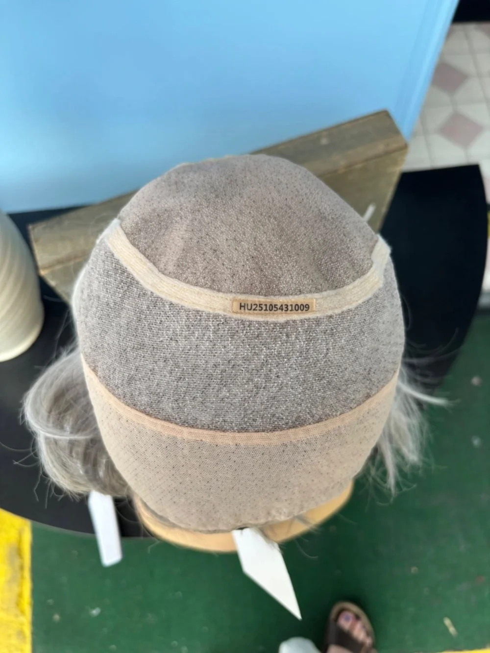 White Gray human hair wig